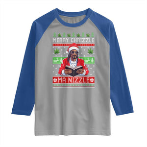 Funny Christmas Hip Hop Rap Gang Raglan Shirt Merry Chrizzle Ma Nizzle Xmas Weed TS11 Sport Gray Royal Print Your Wear