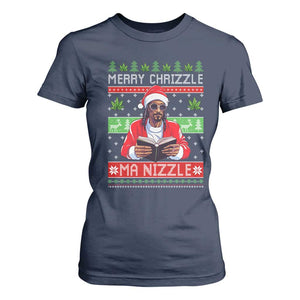 Funny Christmas Hip Hop Rap Gang T Shirt For Women Merry Chrizzle Ma Nizzle Xmas Weed TS11 Navy Print Your Wear