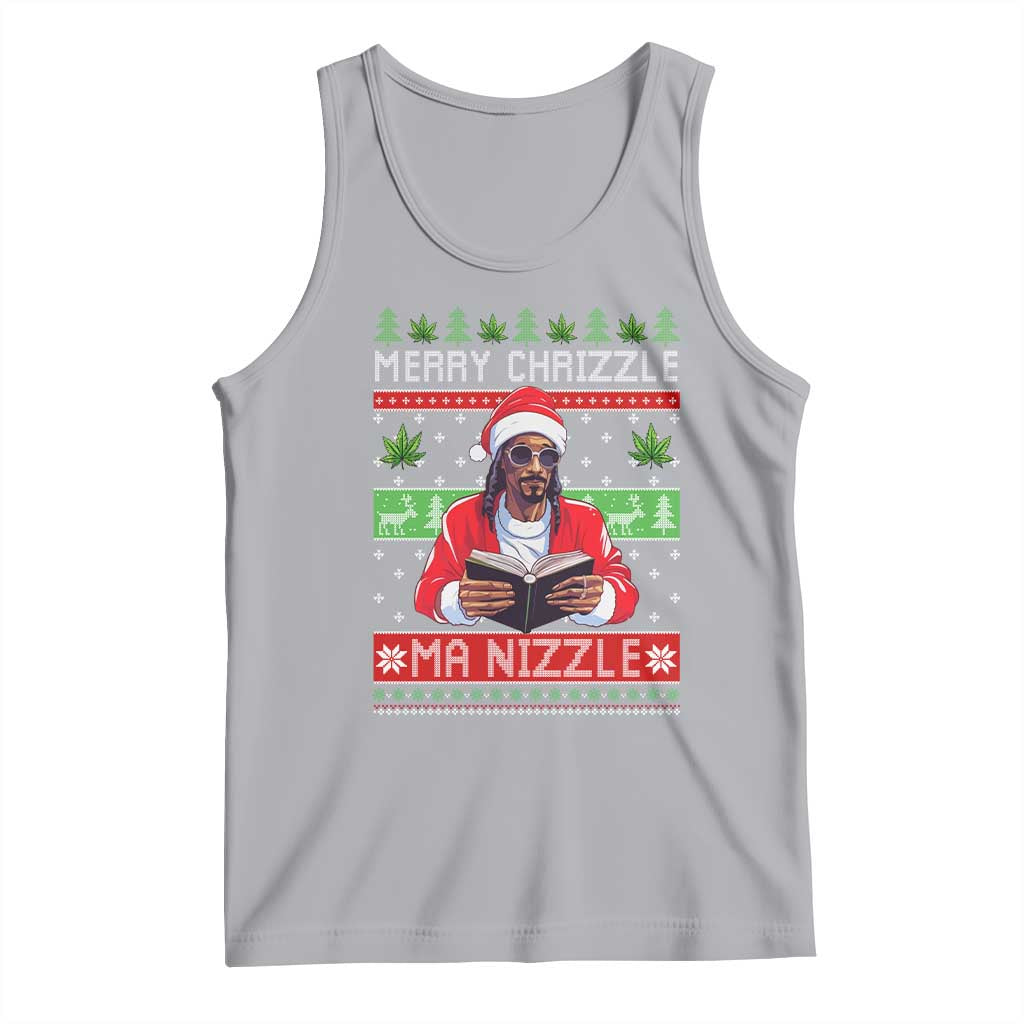Funny Christmas Hip Hop Rap Gang Tank Top Merry Chrizzle Ma Nizzle Xmas Weed TS11 Athletic Heather Print Your Wear