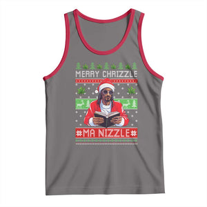 Funny Christmas Hip Hop Rap Gang Tank Top Merry Chrizzle Ma Nizzle Xmas Weed TS11 Deep Heather Red Print Your Wear