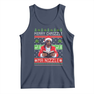 Funny Christmas Hip Hop Rap Gang Tank Top Merry Chrizzle Ma Nizzle Xmas Weed TS11 Navy Print Your Wear