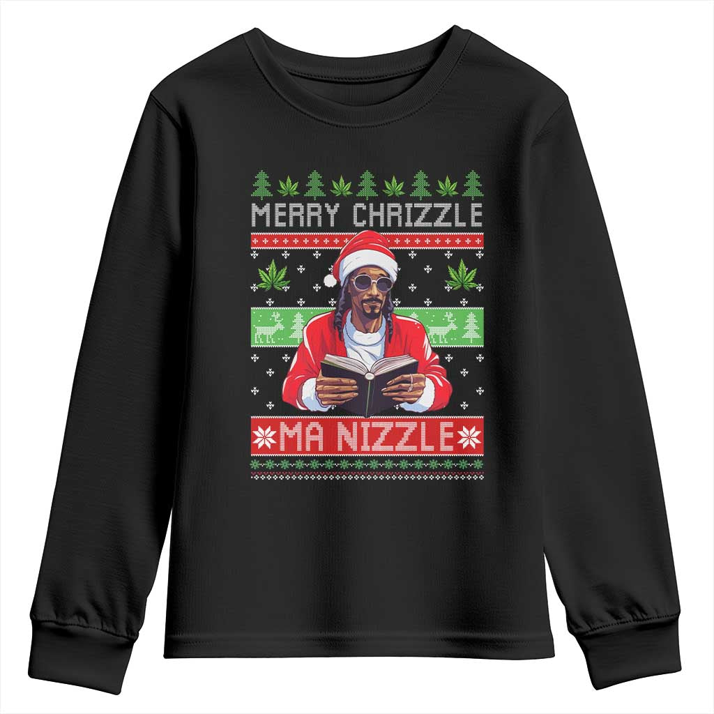 Funny Christmas Hip Hop Rap Gang Youth Sweatshirt Merry Chrizzle Ma Nizzle Xmas Weed TS11 Black Print Your Wear
