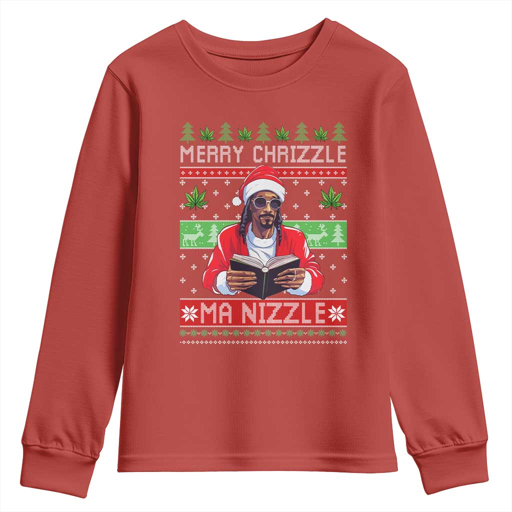 Funny Christmas Hip Hop Rap Gang Youth Sweatshirt Merry Chrizzle Ma Nizzle Xmas Weed TS11 Red Print Your Wear