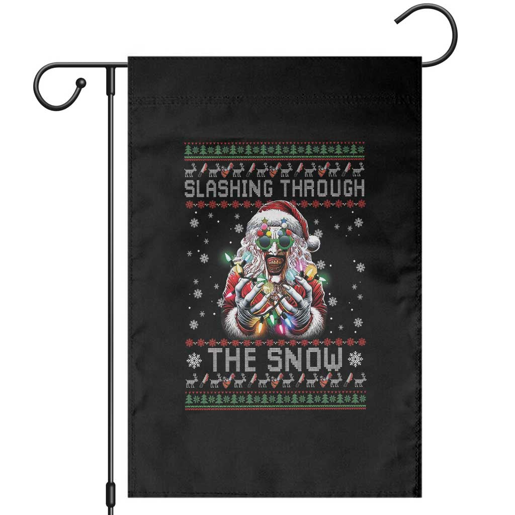 Funny Terrifier Christmas Santa Garden Flag Slashing Through The Snow Xmas Horror Movie TS11 Black Print Your Wear