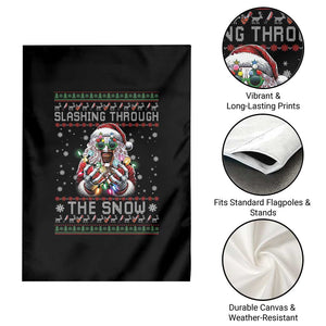 Funny Terrifier Christmas Santa Garden Flag Slashing Through The Snow Xmas Horror Movie TS11 Print Your Wear