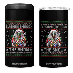 Funny Terrifier Christmas Santa 4 in 1 Can Cooler Tumbler Slashing Through The Snow Xmas Horror Movie TS11 One Size: 16 oz Black Print Your Wear