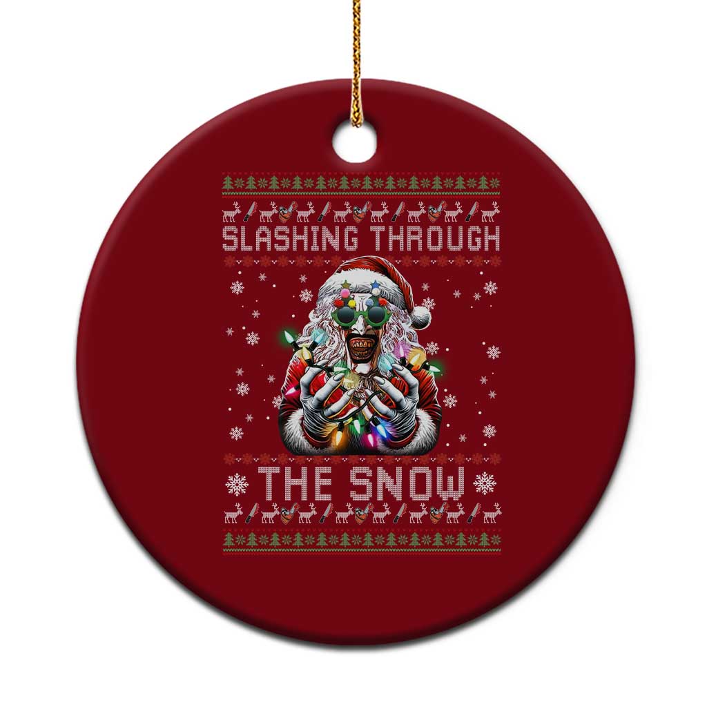 Funny Terrifier Christmas Santa Ceramic Ornament Slashing Through The Snow Xmas Horror Movie TS11 1pc Red Print Your Wear