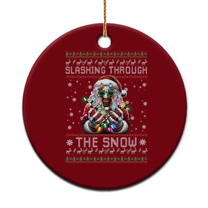 Funny Terrifier Christmas Santa Ceramic Ornament Slashing Through The Snow Xmas Horror Movie TS11 1pc Red Print Your Wear