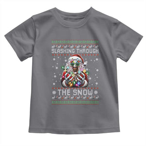 Funny Terrifier Christmas Santa Toddler T Shirt Slashing Through The Snow Xmas Horror Movie TS11 Charcoal Print Your Wear