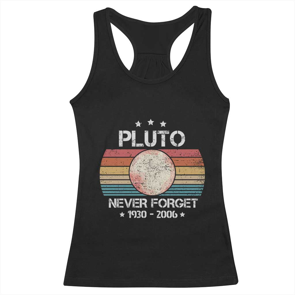 Funny Never Forget Pluto Racerback Tank Top 1930-2006 Retro Style Space Lover TS11 Black Print Your Wear