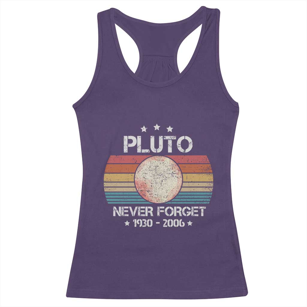 Funny Never Forget Pluto Racerback Tank Top 1930-2006 Retro Style Space Lover TS11 Purple Print Your Wear
