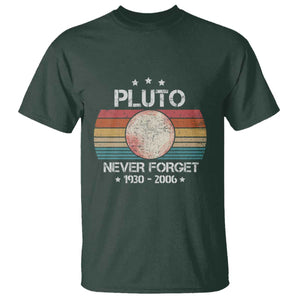 Funny Never Forget Pluto T Shirt 1930-2006 Retro Style Space Lover TS11 Dark Forest Green Print Your Wear