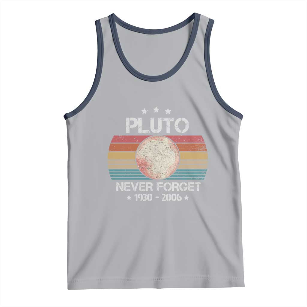 Funny Never Forget Pluto Tank Top 1930-2006 Retro Style Space Lover TS11 Athletic Heather Navy Print Your Wear