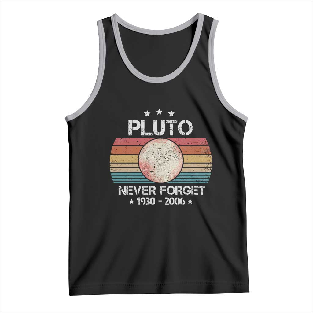 Funny Never Forget Pluto Tank Top 1930-2006 Retro Style Space Lover TS11 Black Athletic Heather Print Your Wear