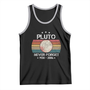 Funny Never Forget Pluto Tank Top 1930-2006 Retro Style Space Lover TS11 Black Athletic Heather Print Your Wear