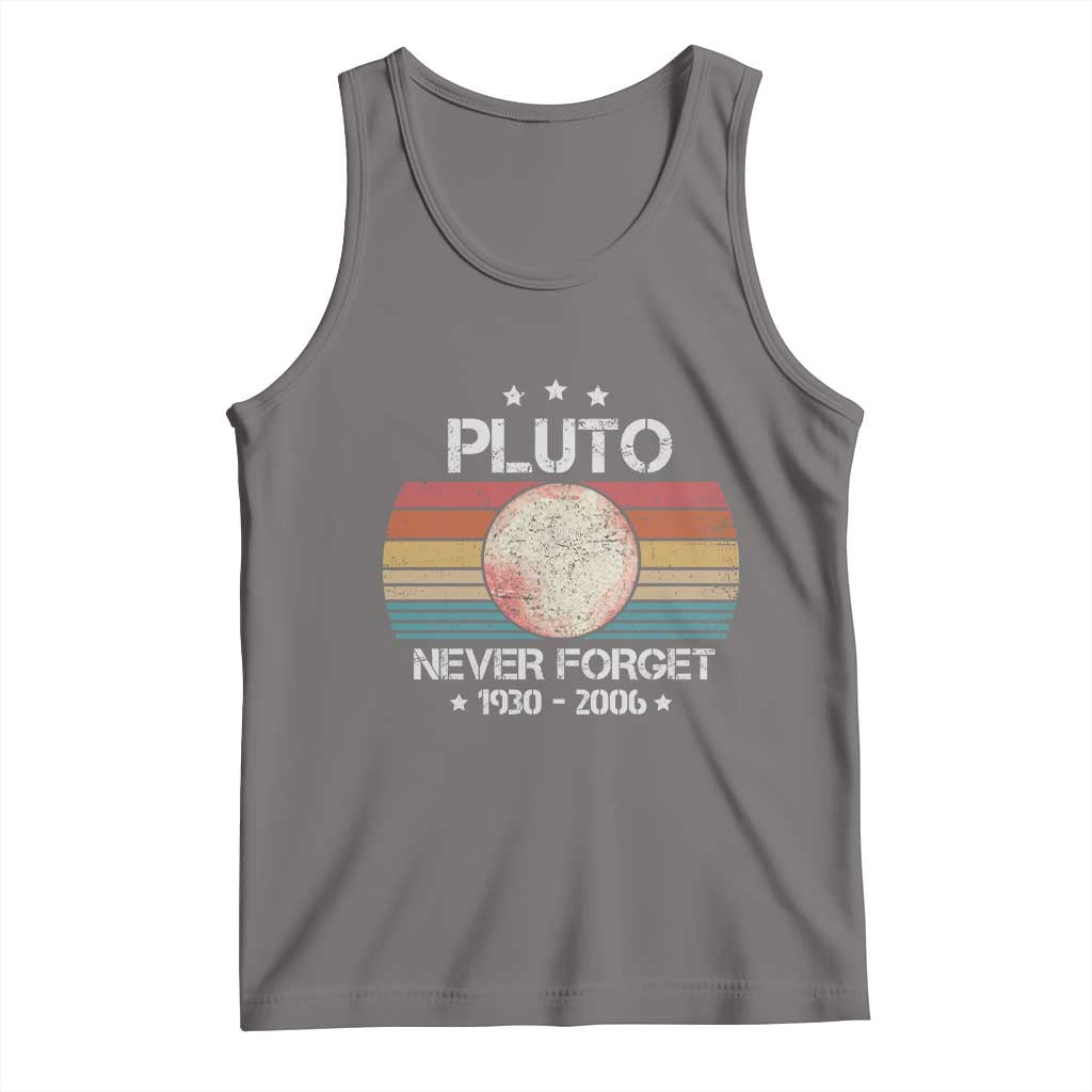 Funny Never Forget Pluto Tank Top 1930-2006 Retro Style Space Lover TS11 Deep Heather Print Your Wear