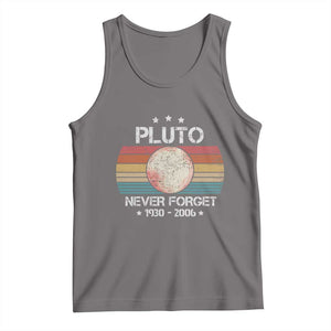Funny Never Forget Pluto Tank Top 1930-2006 Retro Style Space Lover TS11 Deep Heather Print Your Wear