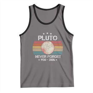Funny Never Forget Pluto Tank Top 1930-2006 Retro Style Space Lover TS11 Deep Heather Black Print Your Wear