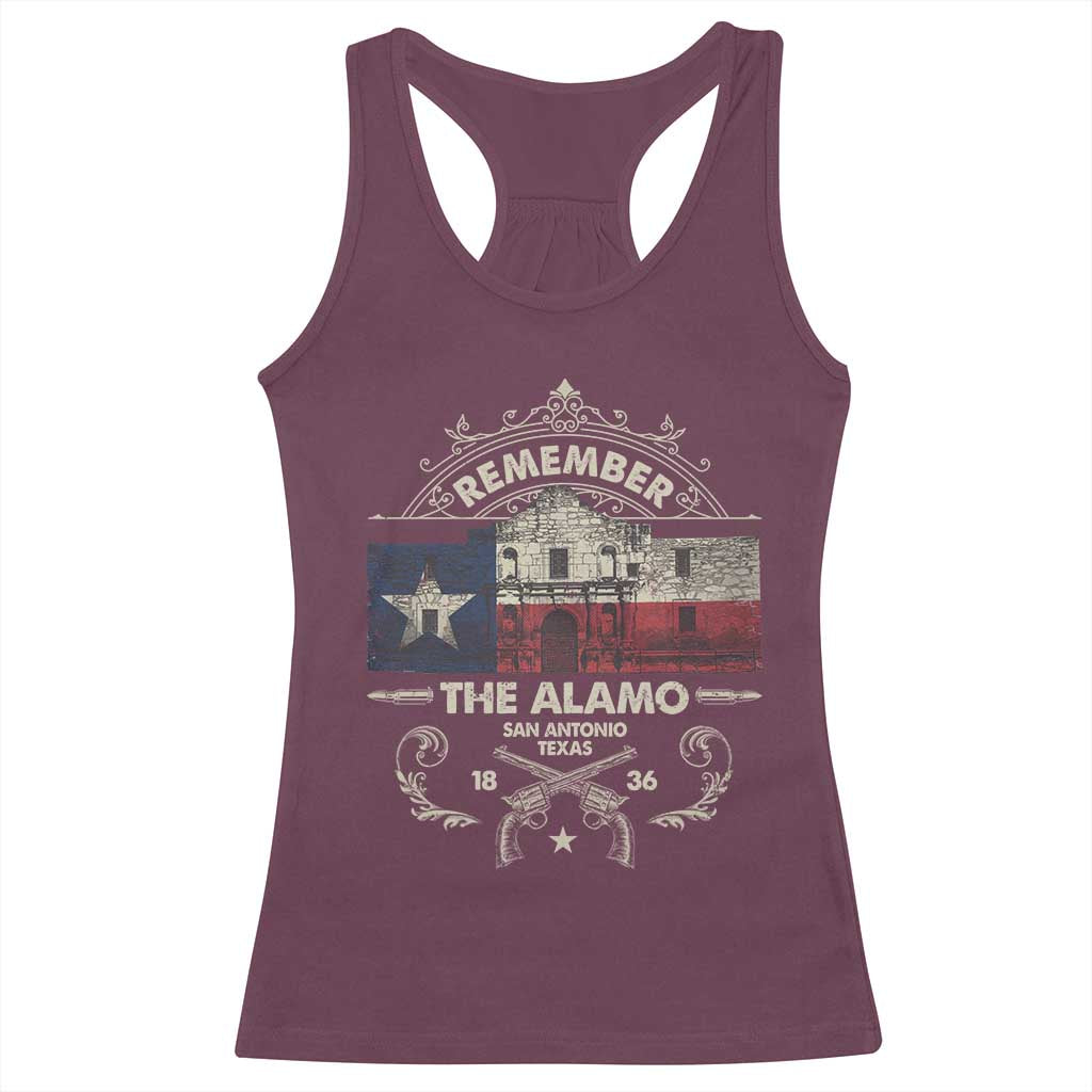 Texas Remember The Alamo San Antonio Pride Racerback Tank Top Texas History TS11 Maroon Print Your Wear
