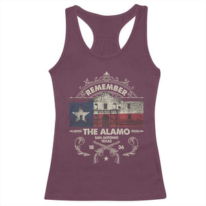 Texas Remember The Alamo San Antonio Pride Racerback Tank Top Texas History TS11 Maroon Print Your Wear