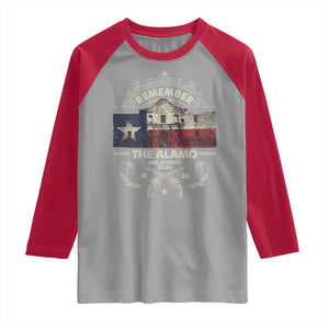 Texas Remember The Alamo San Antonio Pride Raglan Shirt Texas History TS11 Sport Gray Red Print Your Wear
