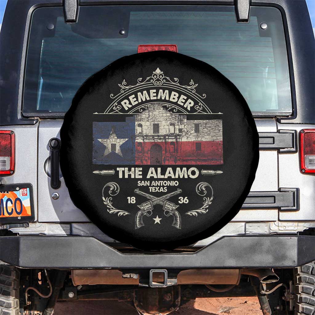 Texas Remember The Alamo San Antonio Pride Spare Tire Cover Texas History TS11 No hole Black Print Your Wear