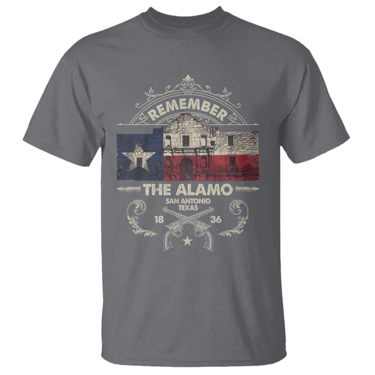 Texas Remember The Alamo San Antonio Pride T Shirt Texas History TS11 Charcoal Print Your Wear