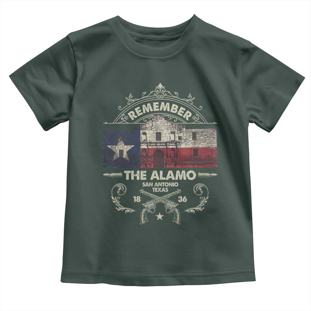 Texas Remember The Alamo San Antonio Pride Toddler T Shirt Texas History TS11 Dark Forest Green Print Your Wear