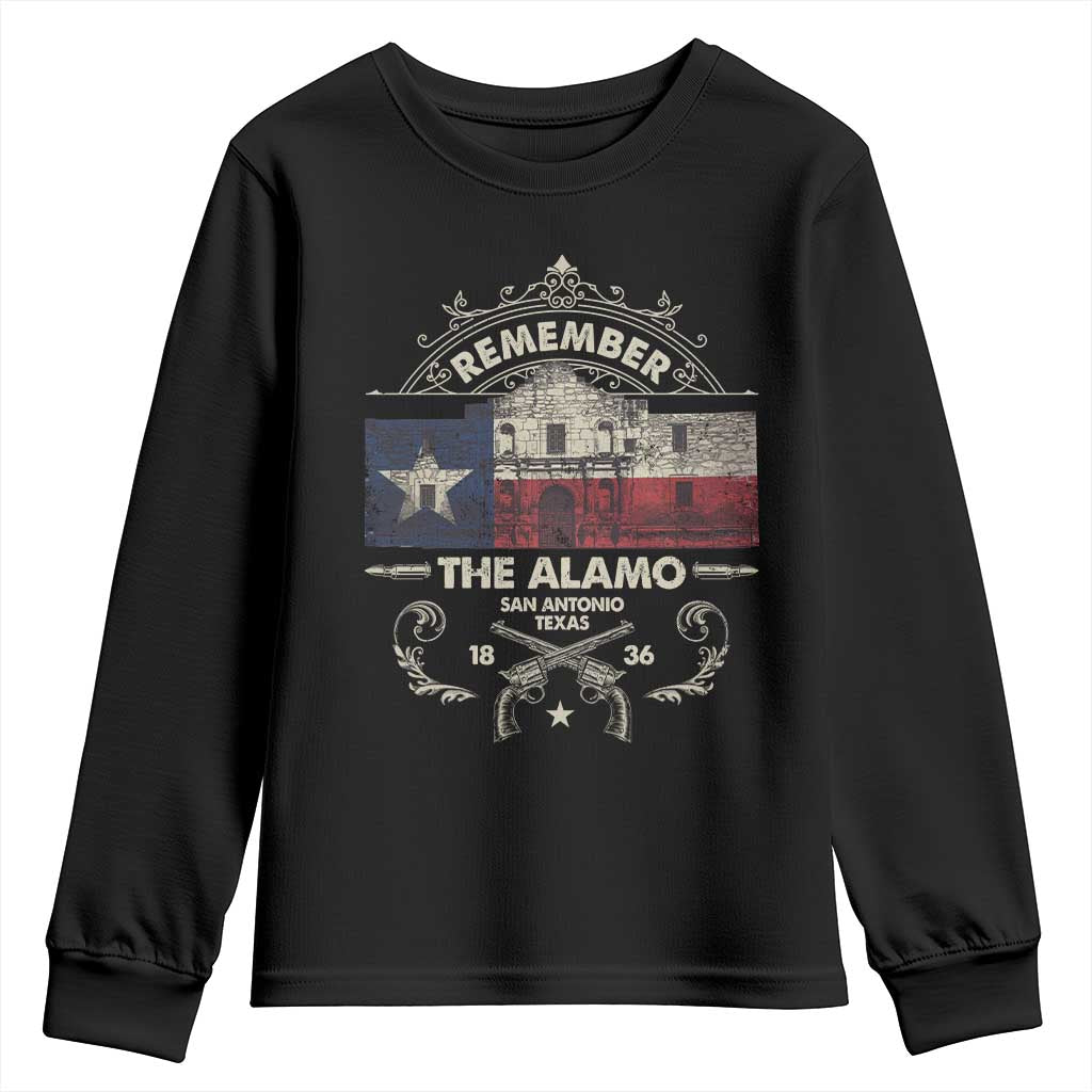 Texas Remember The Alamo San Antonio Pride Youth Sweatshirt Texas History TS11 Black Print Your Wear