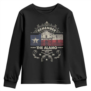 Texas Remember The Alamo San Antonio Pride Youth Sweatshirt Texas History TS11 Black Print Your Wear