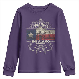 Texas Remember The Alamo San Antonio Pride Youth Sweatshirt Texas History TS11 Purple Print Your Wear