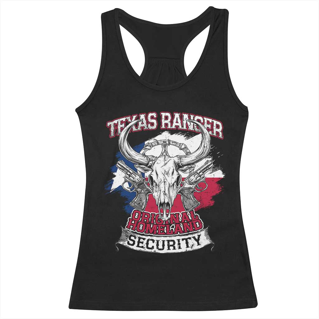 Texas Ranger Original Homeland Security Racerback Tank Top History Of Texas TS11 Black Print Your Wear