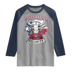 Texas Ranger Original Homeland Security Raglan Shirt History Of Texas TS11 Sport Gray Navy Print Your Wear