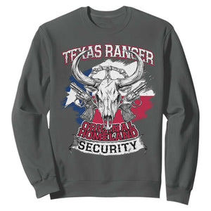 Texas Ranger Original Homeland Security Sweatshirt History Of Texas TS11 Dark Heather Print Your Wear