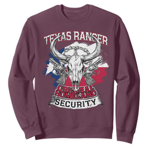 Texas Ranger Original Homeland Security Sweatshirt History Of Texas TS11 Maroon Print Your Wear