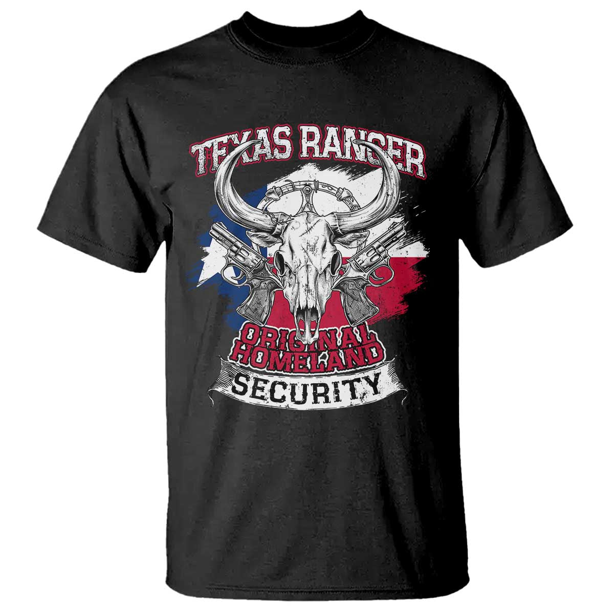 Texas Ranger Original Homeland Security T Shirt History Of Texas TS11 Black Print Your Wear