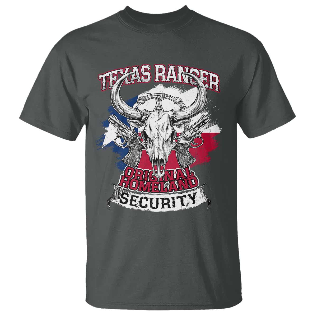 Texas Ranger Original Homeland Security T Shirt History Of Texas TS11 Dark Heather Print Your Wear