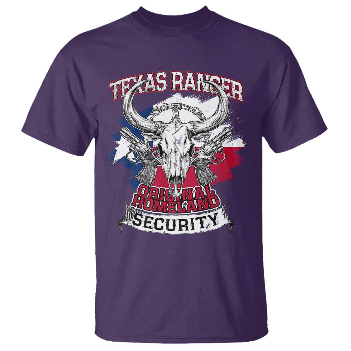 Texas Ranger Original Homeland Security T Shirt History Of Texas TS11 Purple Print Your Wear