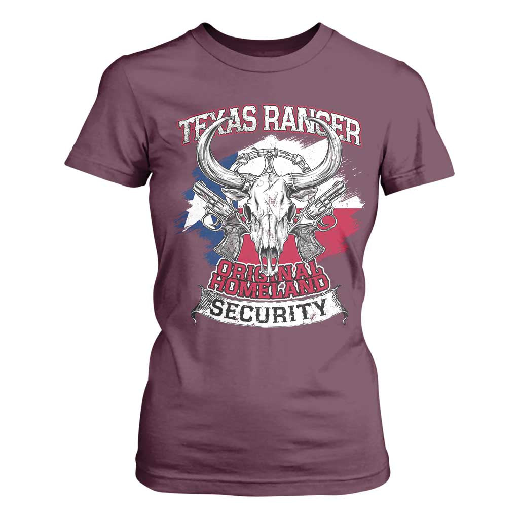 Texas Ranger Original Homeland Security T Shirt For Women History Of Texas TS11 Maroon Print Your Wear