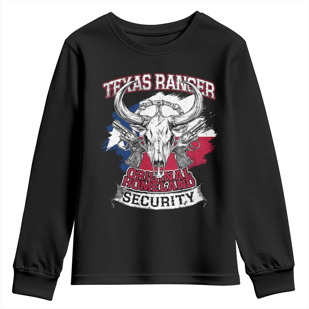 Texas Ranger Original Homeland Security Youth Sweatshirt History Of Texas TS11 Black Print Your Wear