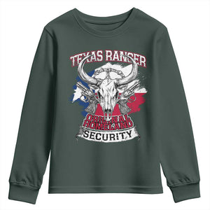 Texas Ranger Original Homeland Security Youth Sweatshirt History Of Texas TS11 Dark Forest Green Print Your Wear
