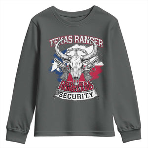 Texas Ranger Original Homeland Security Youth Sweatshirt History Of Texas TS11 Dark Heather Print Your Wear