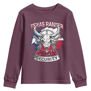 Texas Ranger Original Homeland Security Youth Sweatshirt History Of Texas TS11 Maroon Print Your Wear