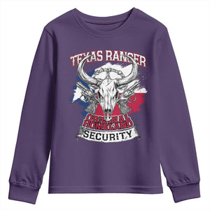 Texas Ranger Original Homeland Security Youth Sweatshirt History Of Texas TS11 Purple Print Your Wear