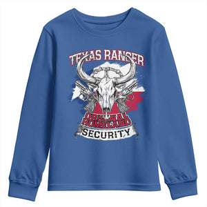 Texas Ranger Original Homeland Security Youth Sweatshirt History Of Texas TS11 Royal Blue Print Your Wear
