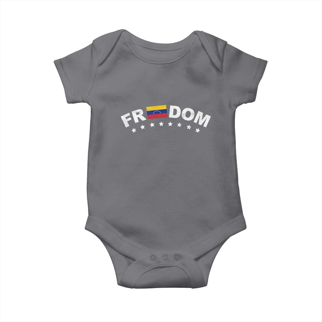 Freedom For Venezuela Baby Onesie Venezuelan Flag Eight Stars Bandera TS11 Charcoal Print Your Wear