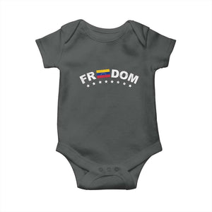Freedom For Venezuela Baby Onesie Venezuelan Flag Eight Stars Bandera TS11 Dark Heather Print Your Wear