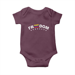 Freedom For Venezuela Baby Onesie Venezuelan Flag Eight Stars Bandera TS11 Maroon Print Your Wear