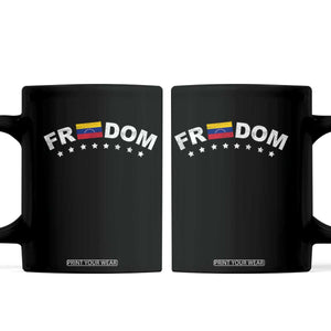 Freedom For Venezuela Coffee Mug Venezuelan Flag Eight Stars Bandera TS11 Black Print Your Wear