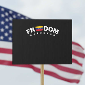 Freedom For Venezuela Protest Sign Venezuelan Flag Eight Stars Bandera TS11 Horizontal 18" × 24" Black Print Your Wear